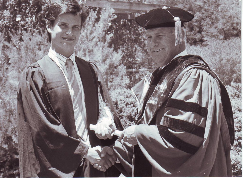 Barrie Thistlethwayte With New Graduate, 1989