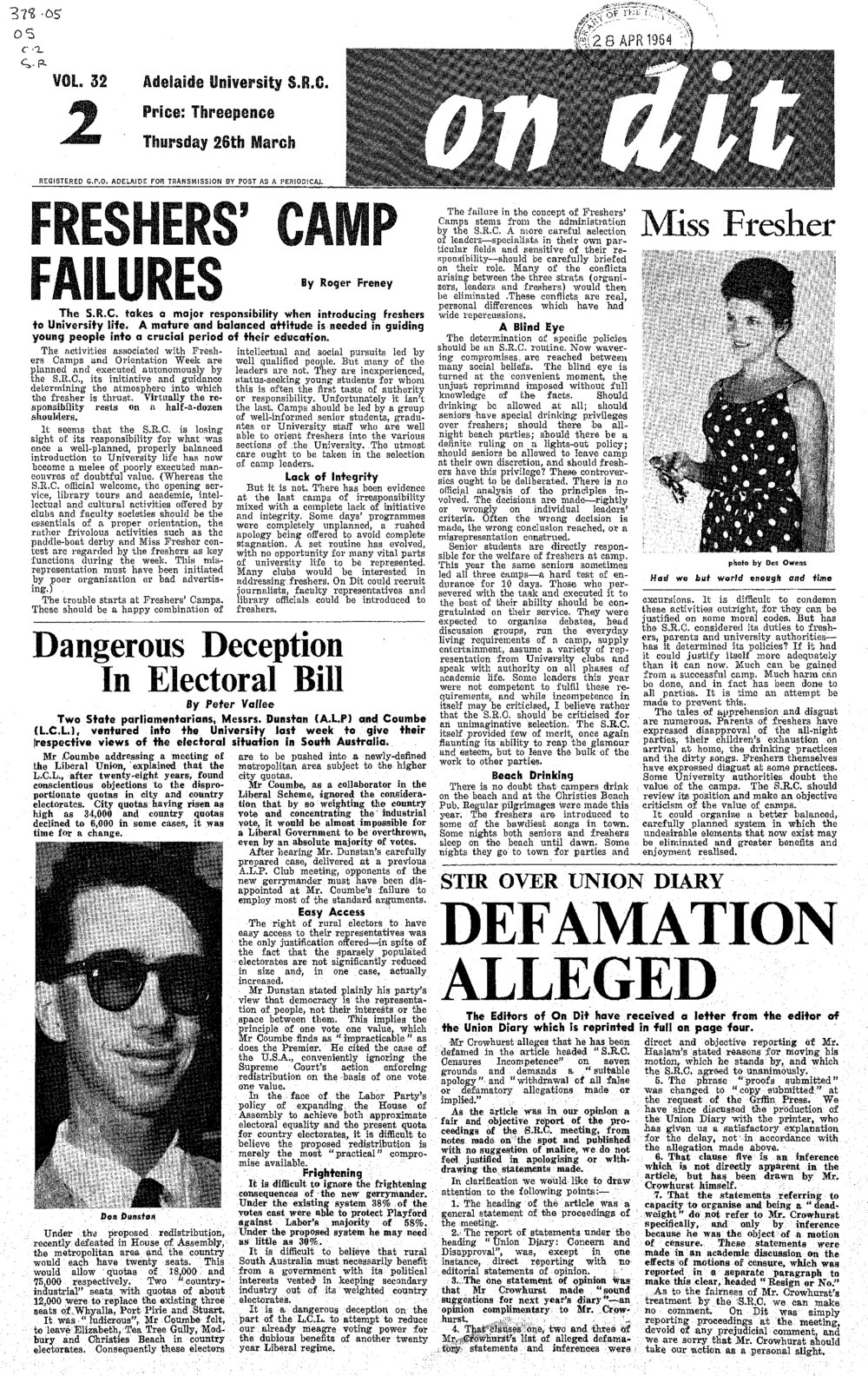 On Dit. Volume 32, Issue 2