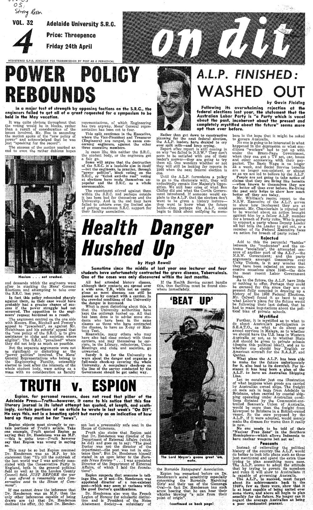 On Dit. Volume 32, Issue 4