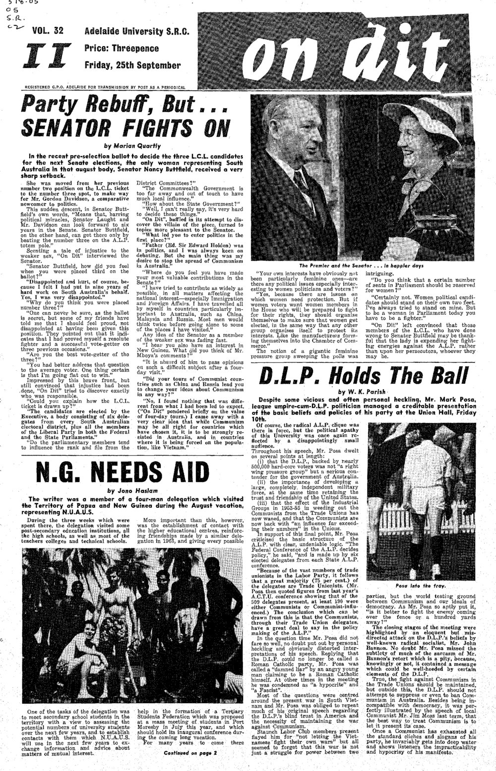 On Dit. Volume 32, Issue 11