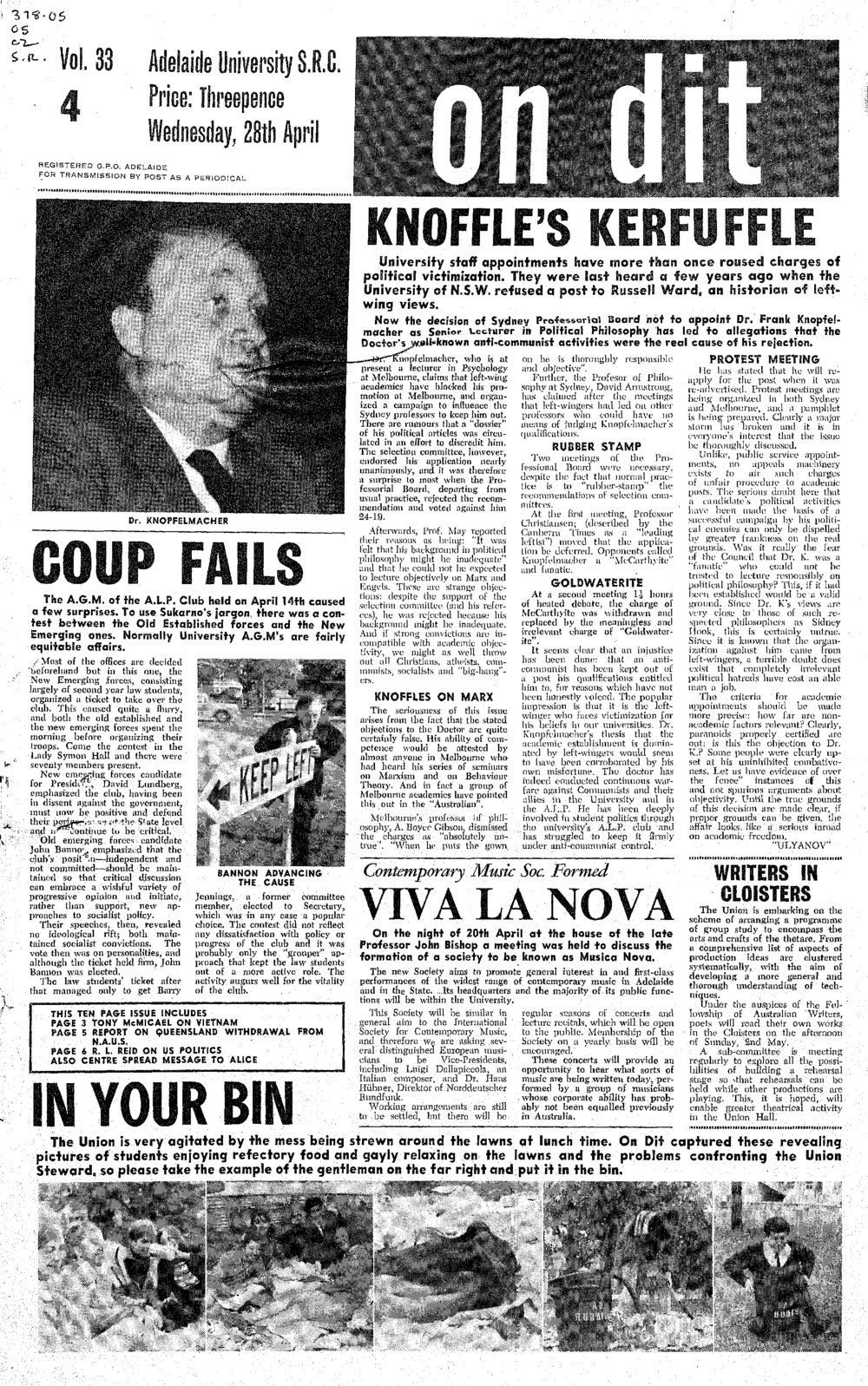 On Dit. Volume 33, Issue 4