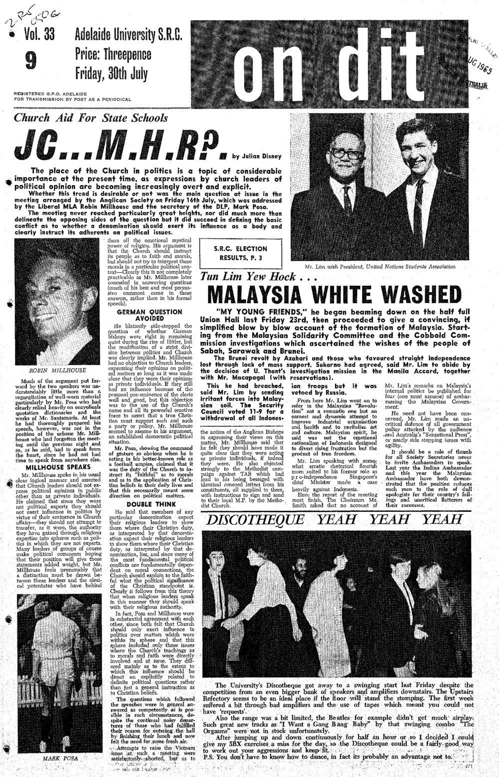 On Dit. Volume 33, Issue 9