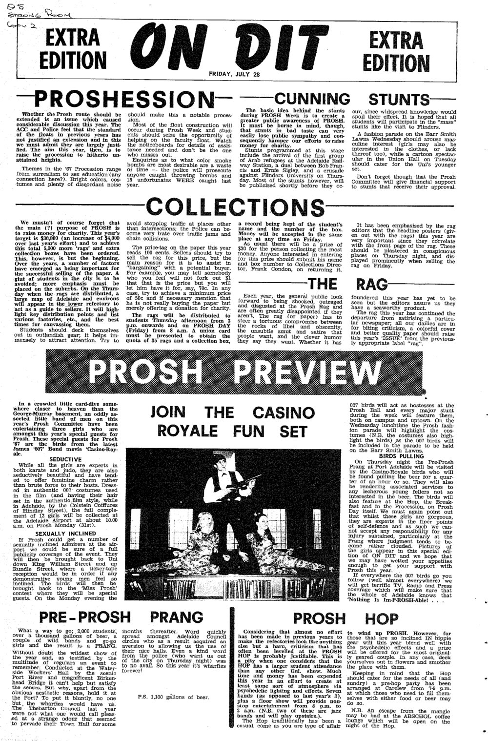 On Dit. Volume 35, Extra Edition - Prosh