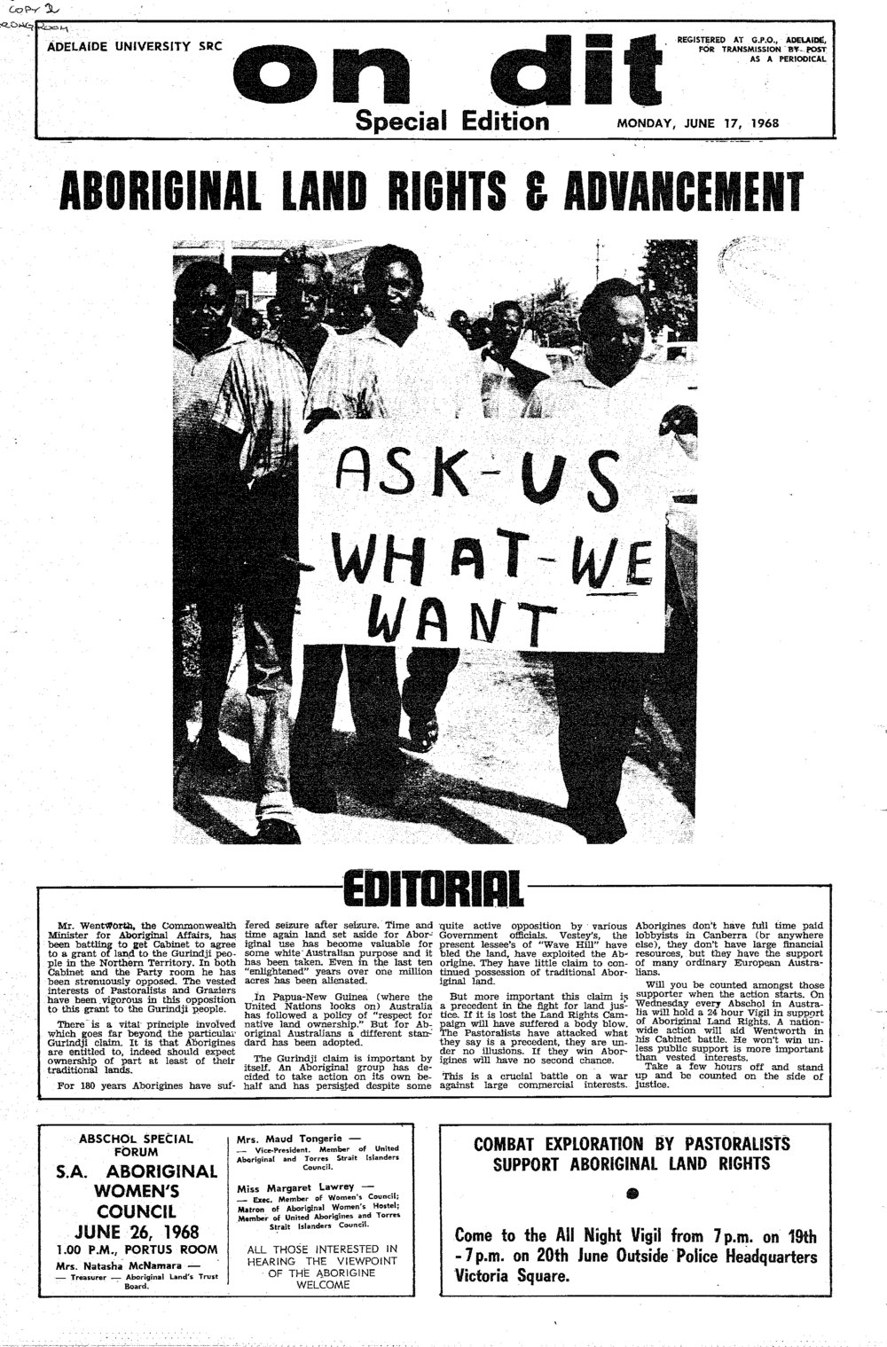 On Dit. Volume 36, Special Edition - June