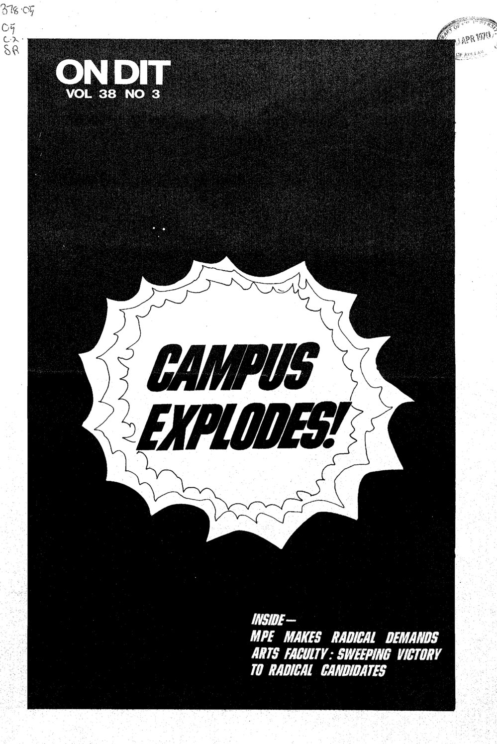 On Dit. Volume 37, Issue 3