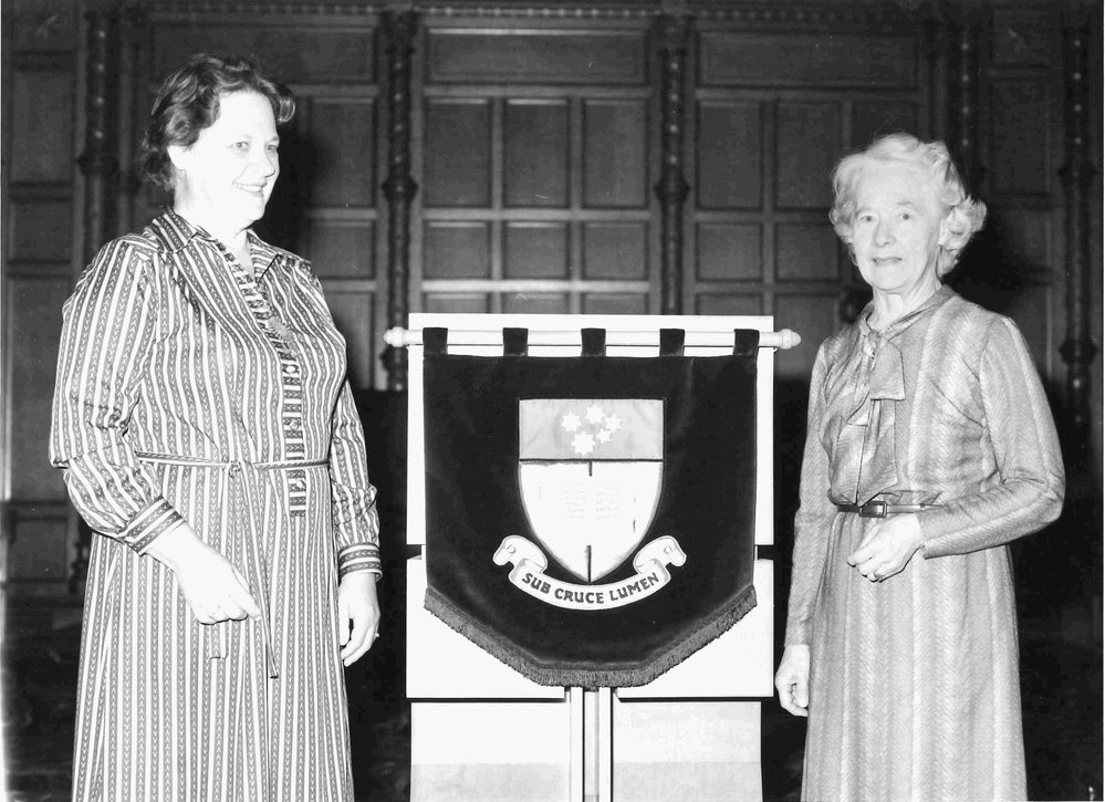 Presentation of Hand Embroidered Coat of Arms - Bonython Hall, 1982