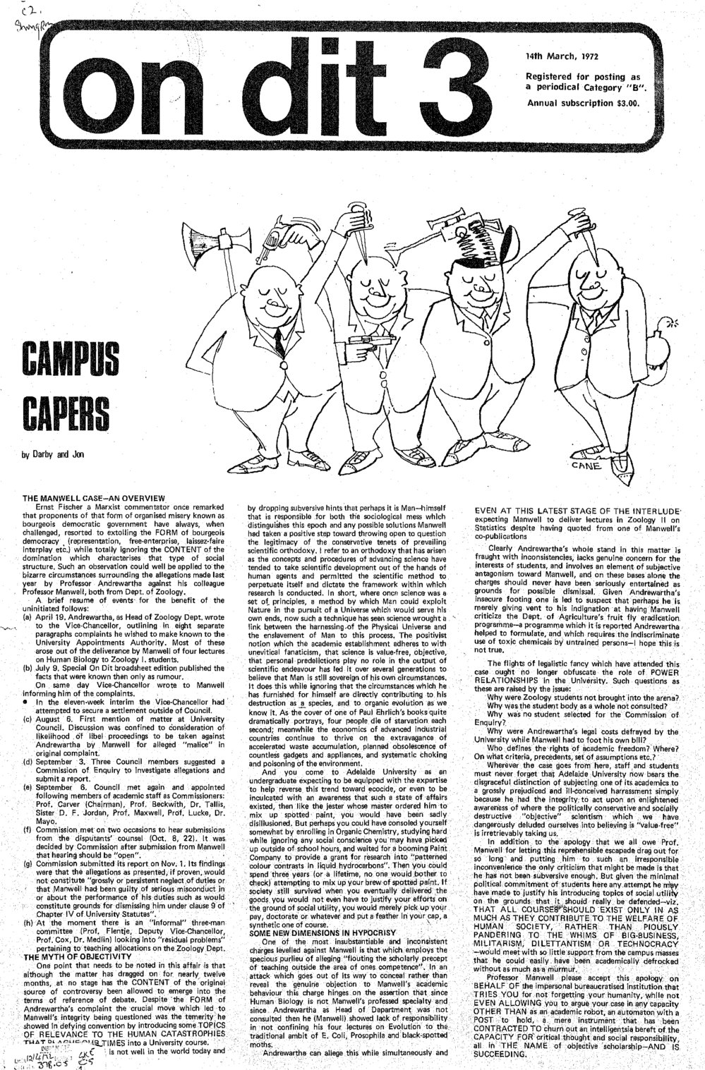 On Dit. Volume 40, Issue 3