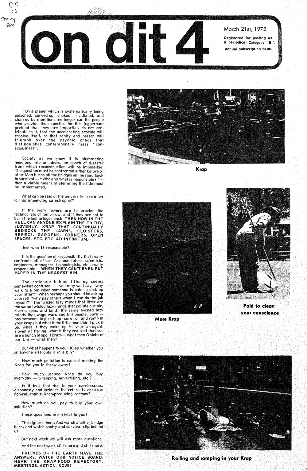 On Dit. Volume 40, Issue 4