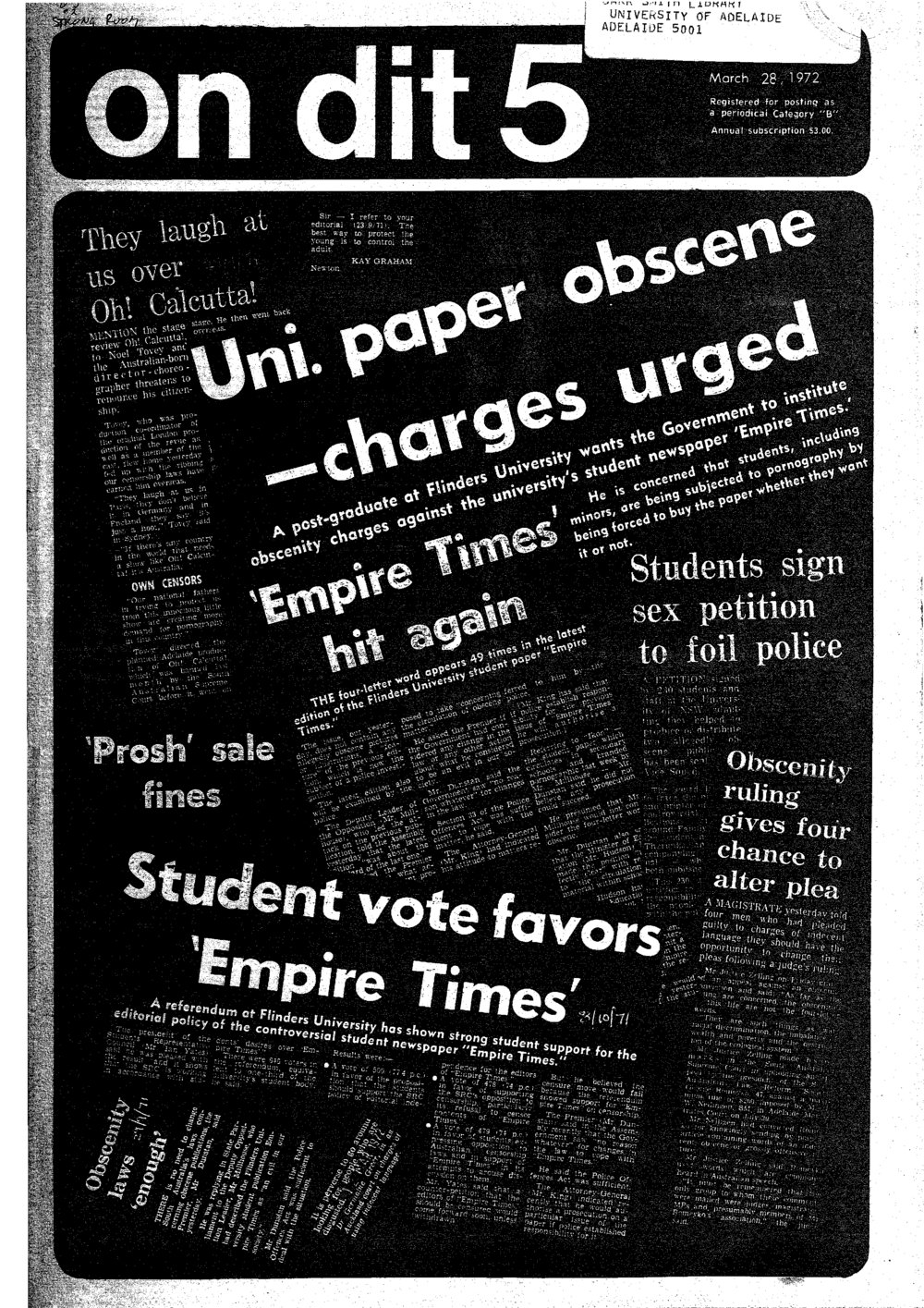 On Dit. Volume 40, Issue 5