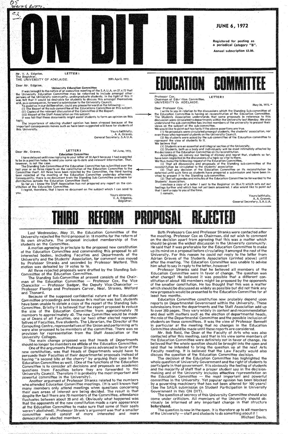 On Dit. Volume 40, Issue 11