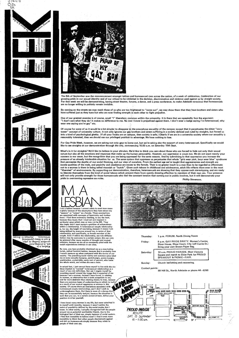 On Dit. Volume 41, Gay Pride Week Issue