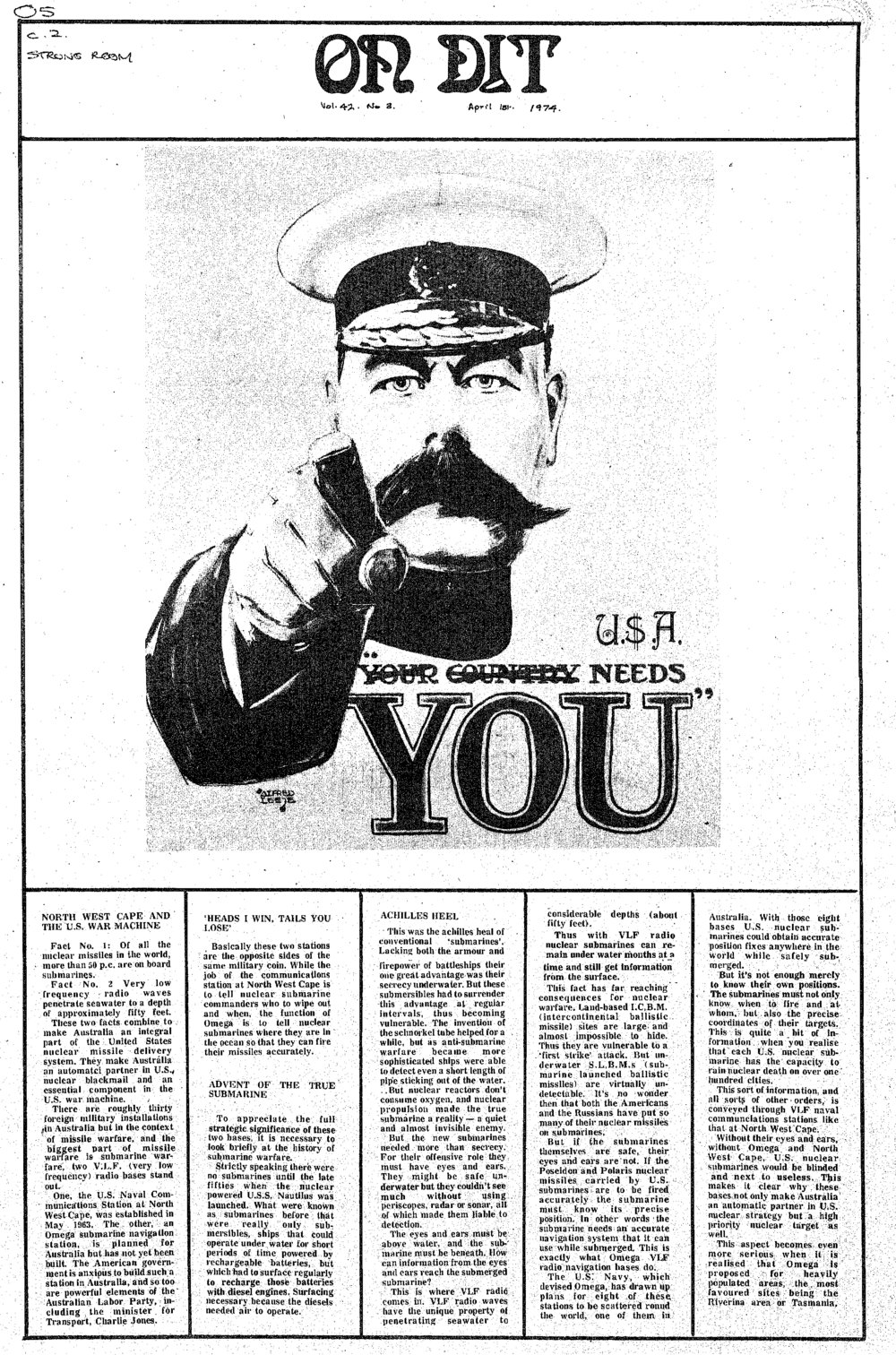 On Dit. Volume 42, Issue 3