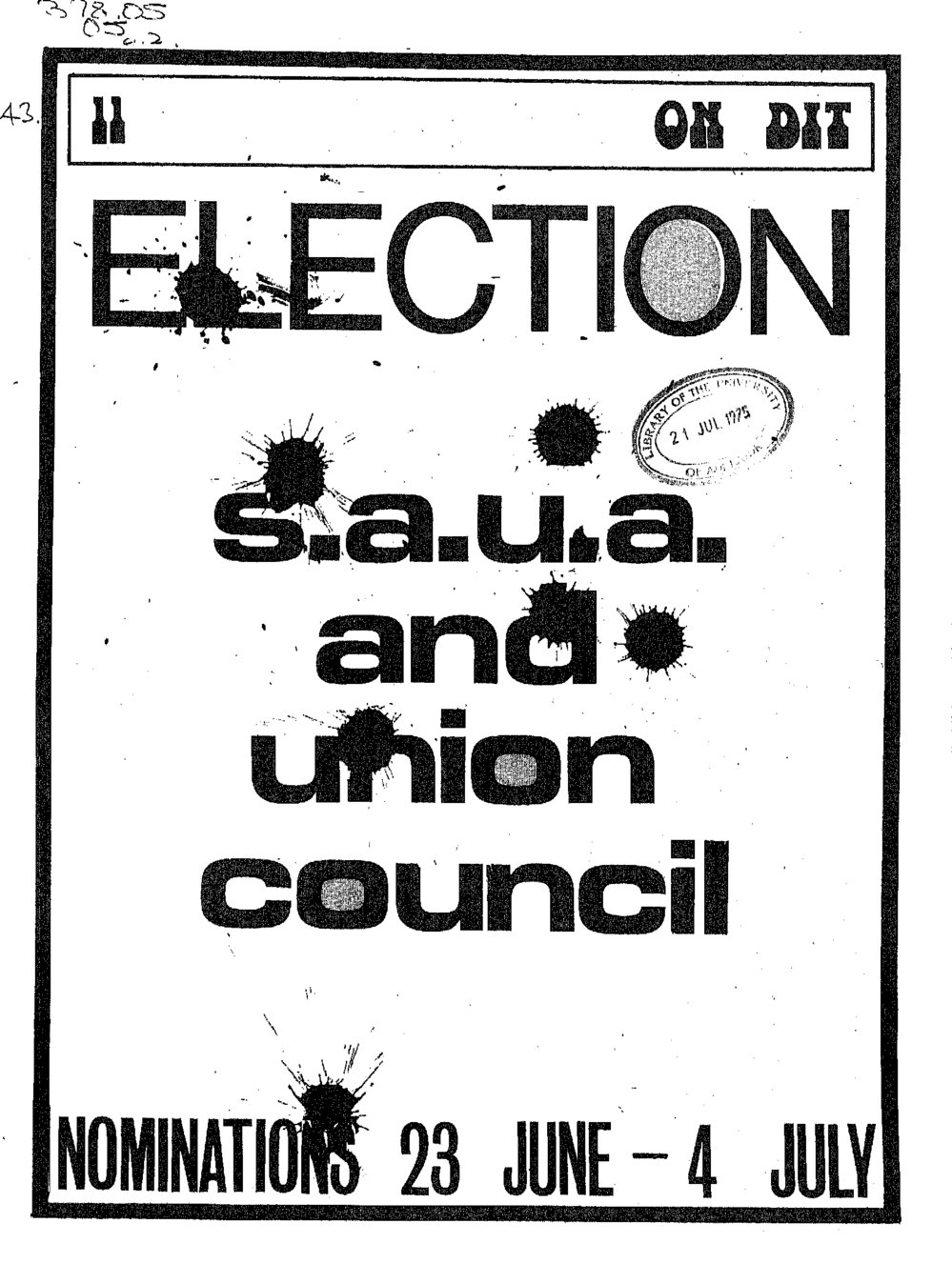 On Dit. Volume 43, Issue 11