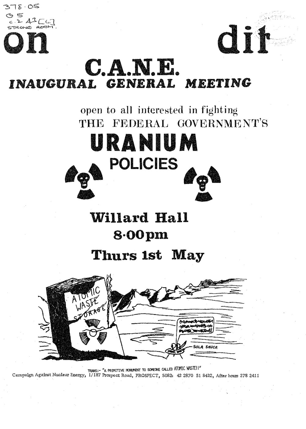 On Dit. Volume 43, Special Edition - Uranium Protests