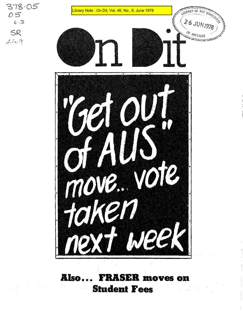 On Dit. Volume 46, Issue 9