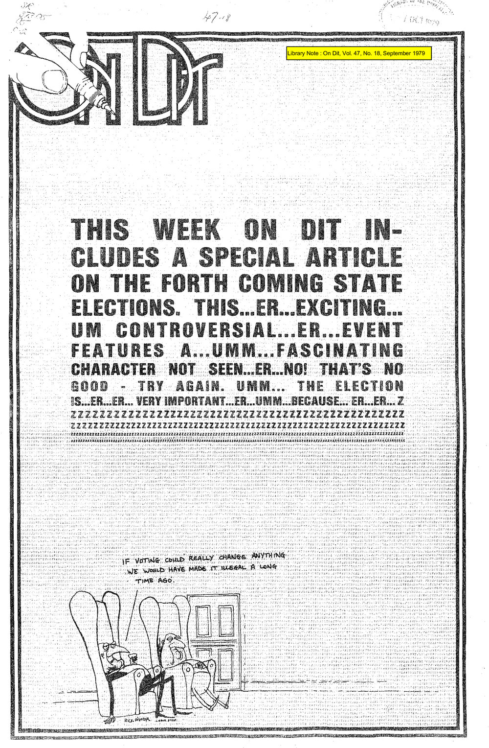 On Dit. Volume 47, Issue 18