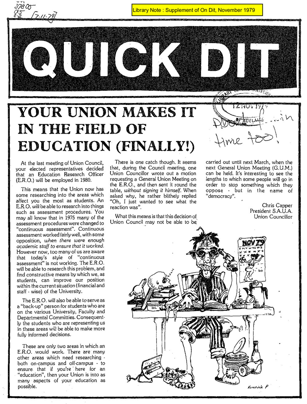 On Dit. Volume 47, Quick Dit