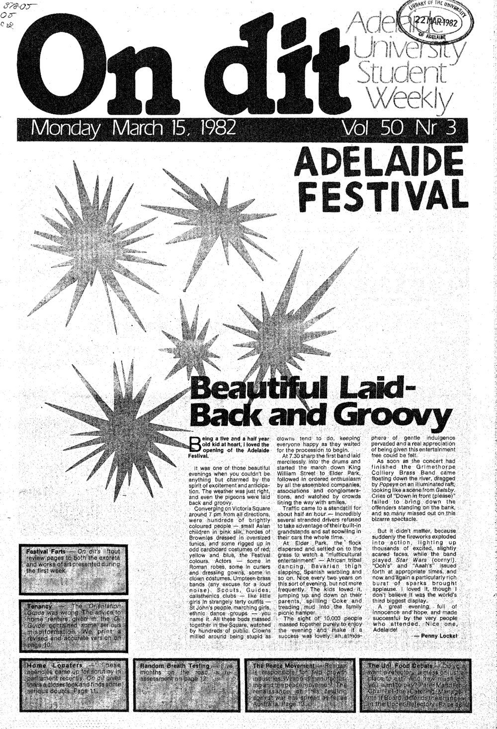 On Dit. Volume 50, Issue 3