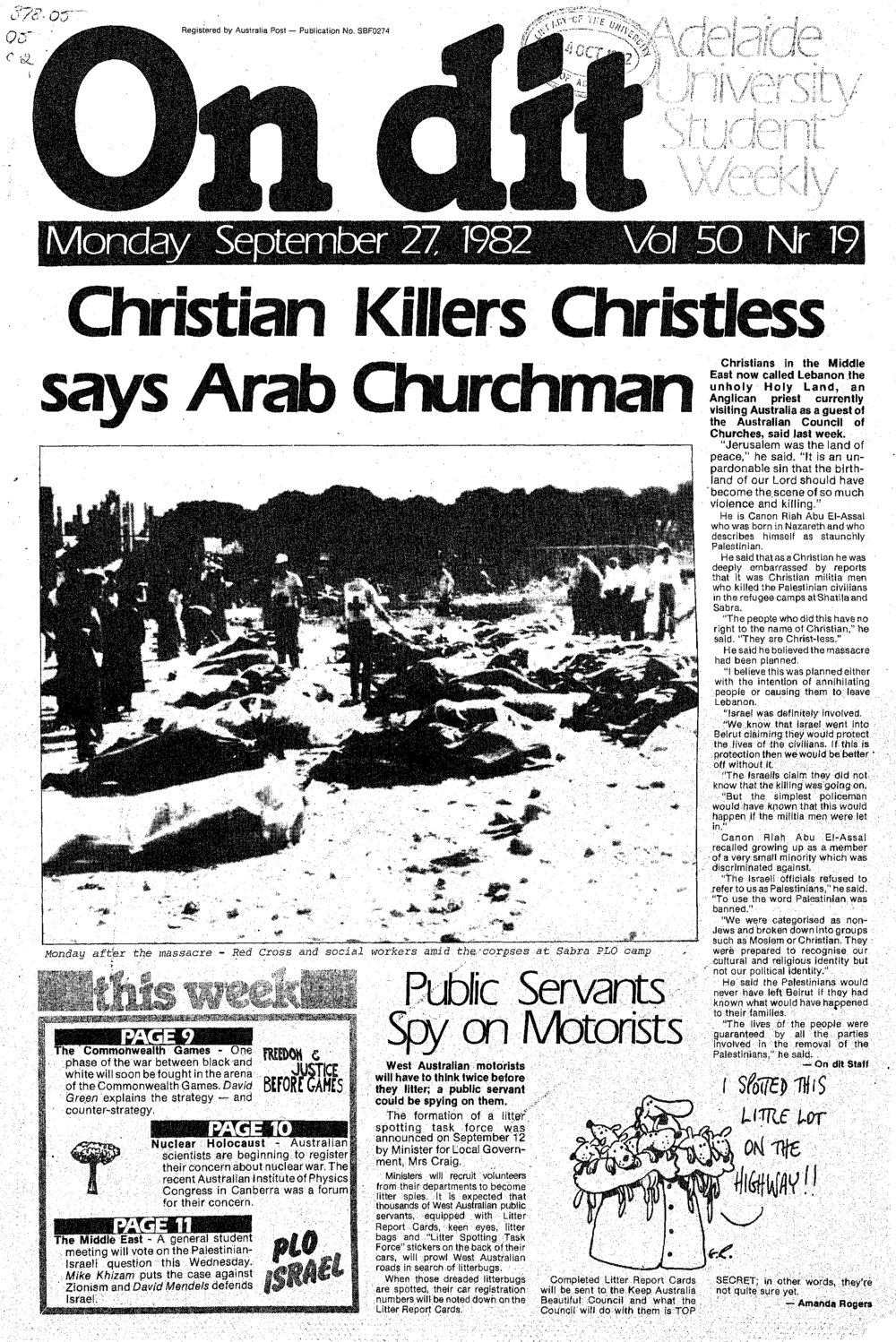 On Dit. Volume 50, Issue 19