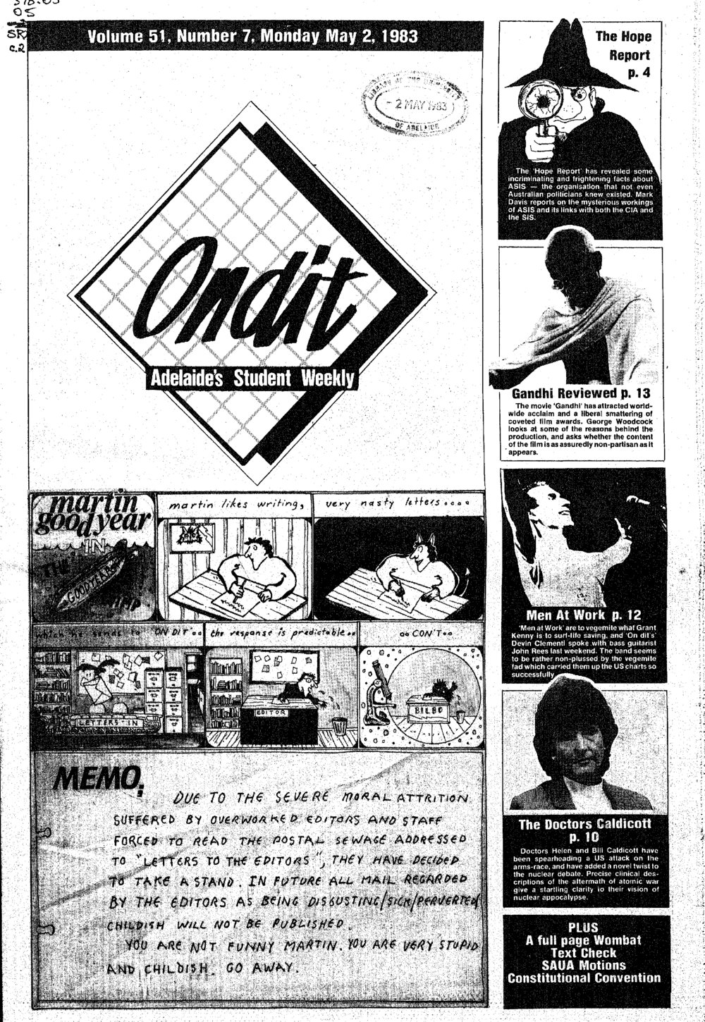 On Dit. Volume 51, Issue 7