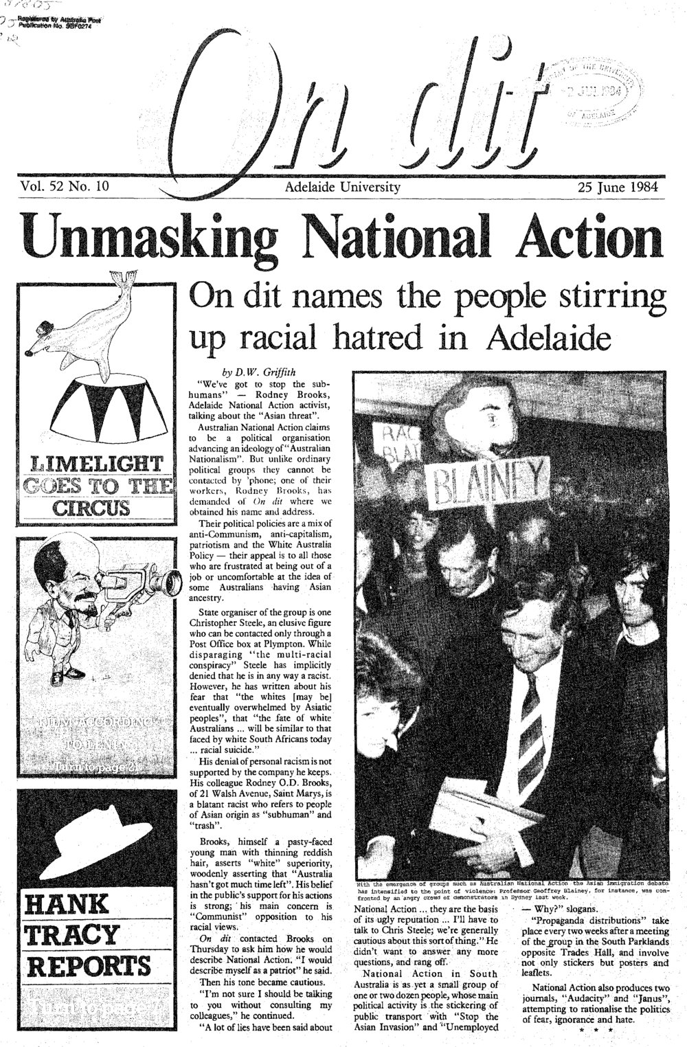 On Dit. Volume 52, Issue 10