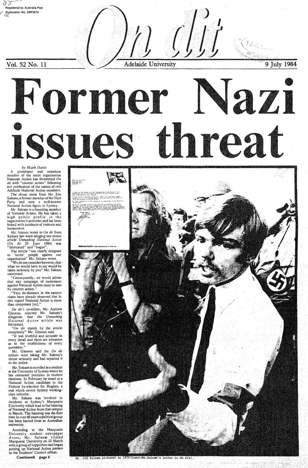 On Dit. Volume 52, Issue 11