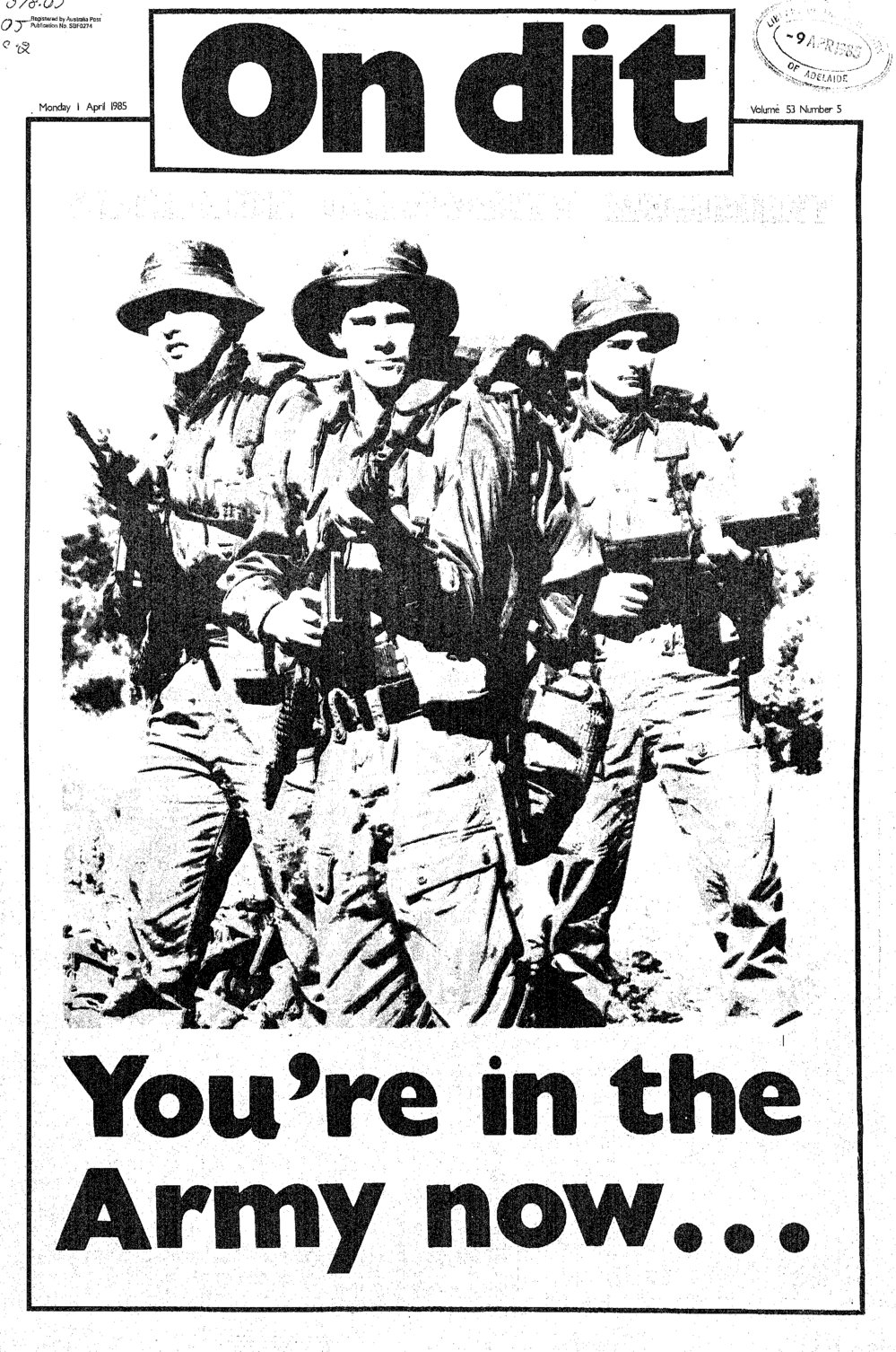 On Dit. Volume 53, Issue 5