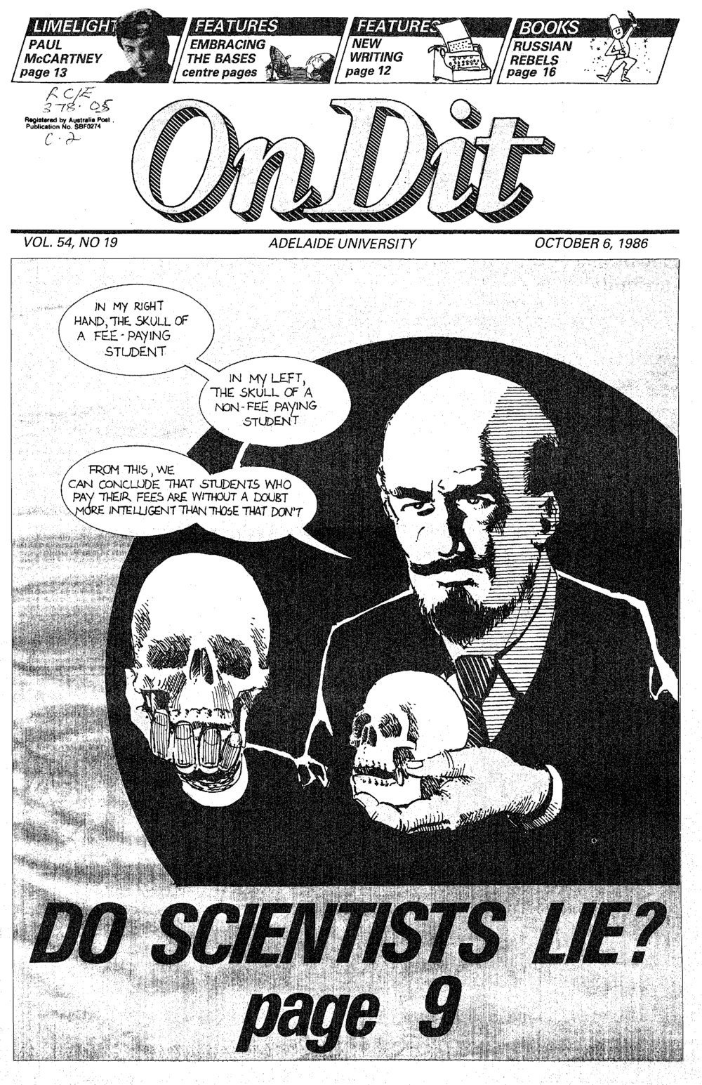 On Dit. Volume 54, Issue 19