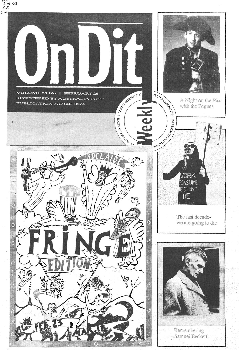 On Dit. Volume 58, Issue 1