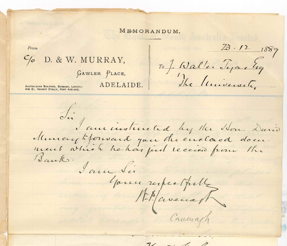 David Murray - Bank of South Australia - de-pasture of sheep on Tatiara land