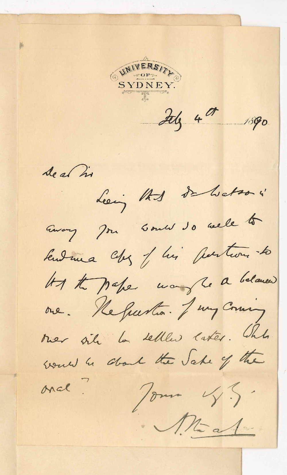 Professor A Stuart - Sydney - MB Examination and Professor Watsons papers