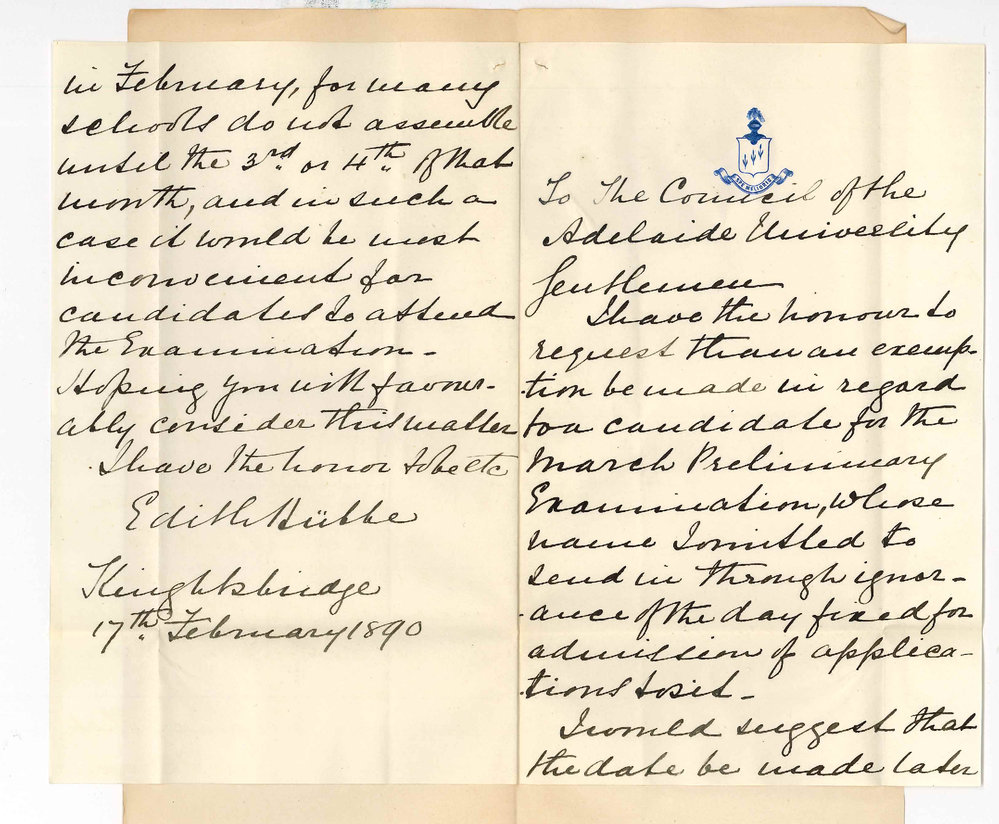 Mrs Edith Hubbe - Knightsbridge - Late entry for the Preliminary Examination in March