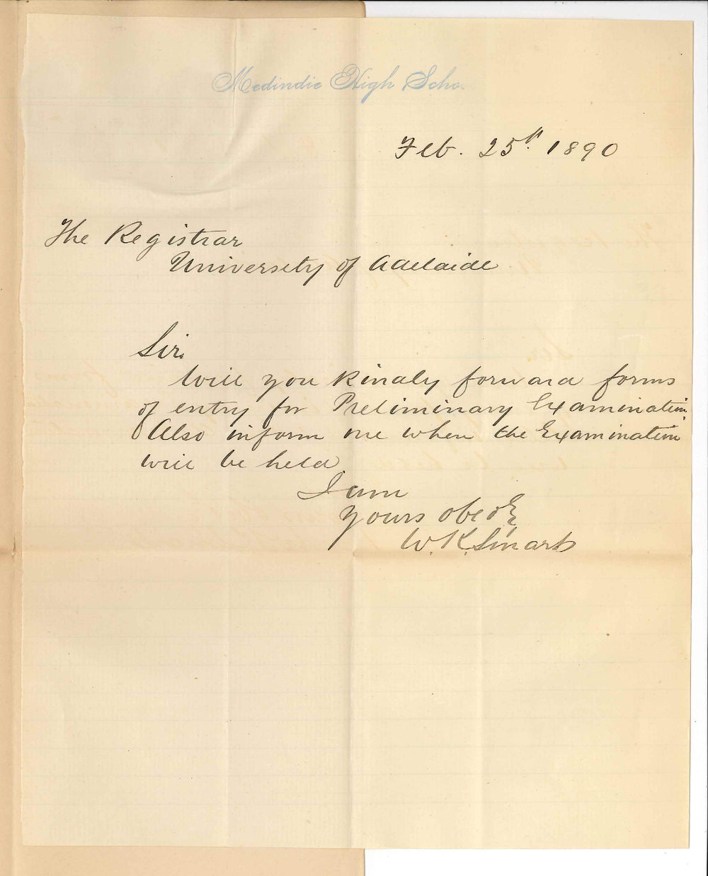 W K Smart - Medindie - Late entry for the Preliminary Examination