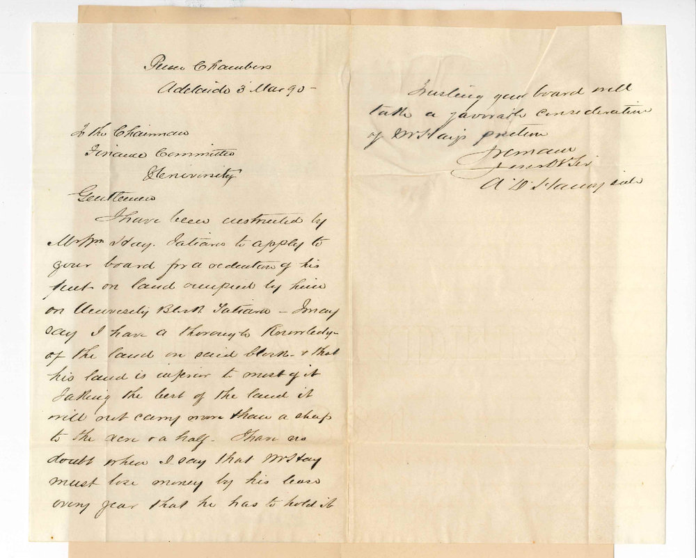 Andrew Dods Handyside - Adelaide - Reduction of Hays Rent