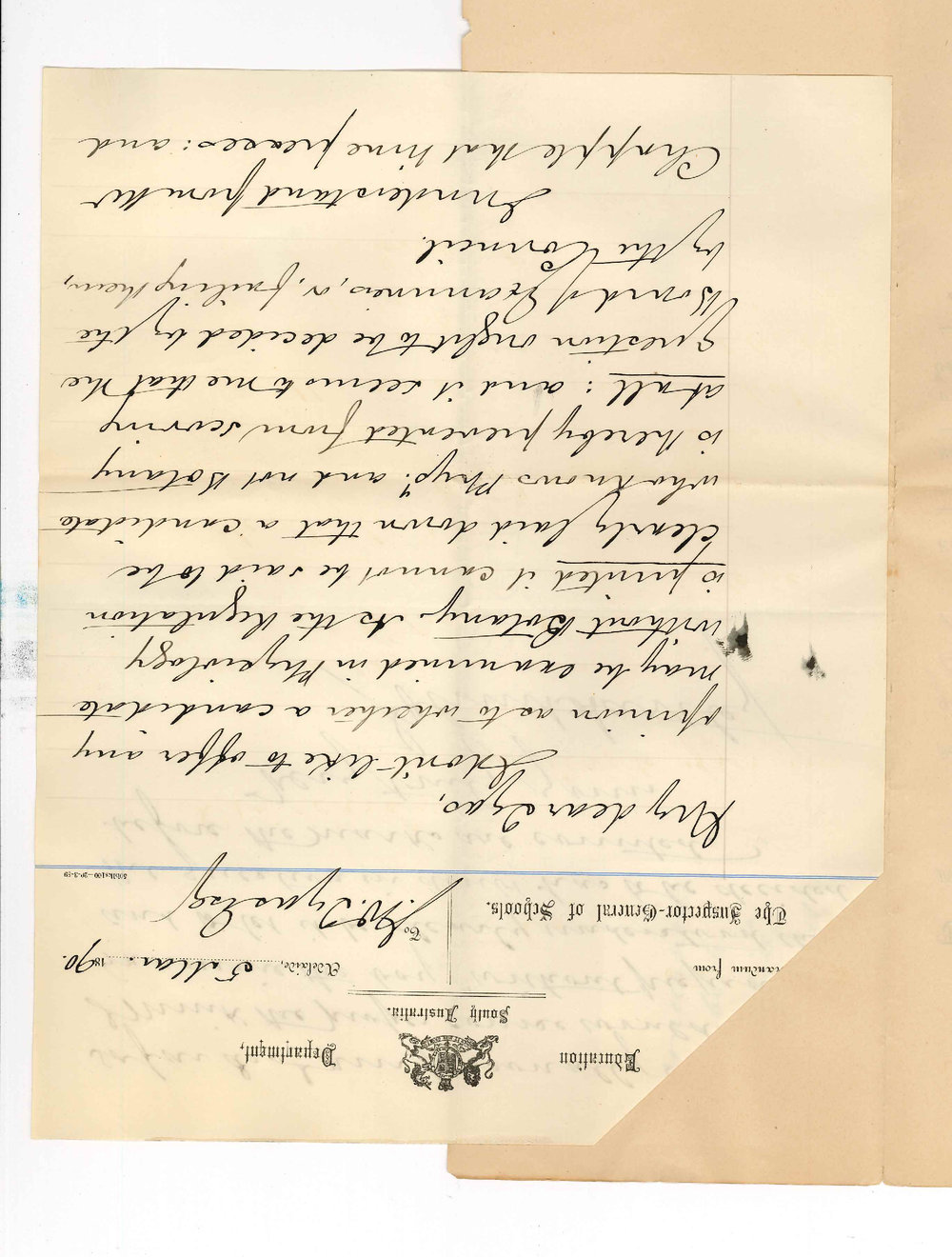 John Anderson Hartley - Education Office - Concerning Candidate for University Scholarships taking Physiology and not Botany