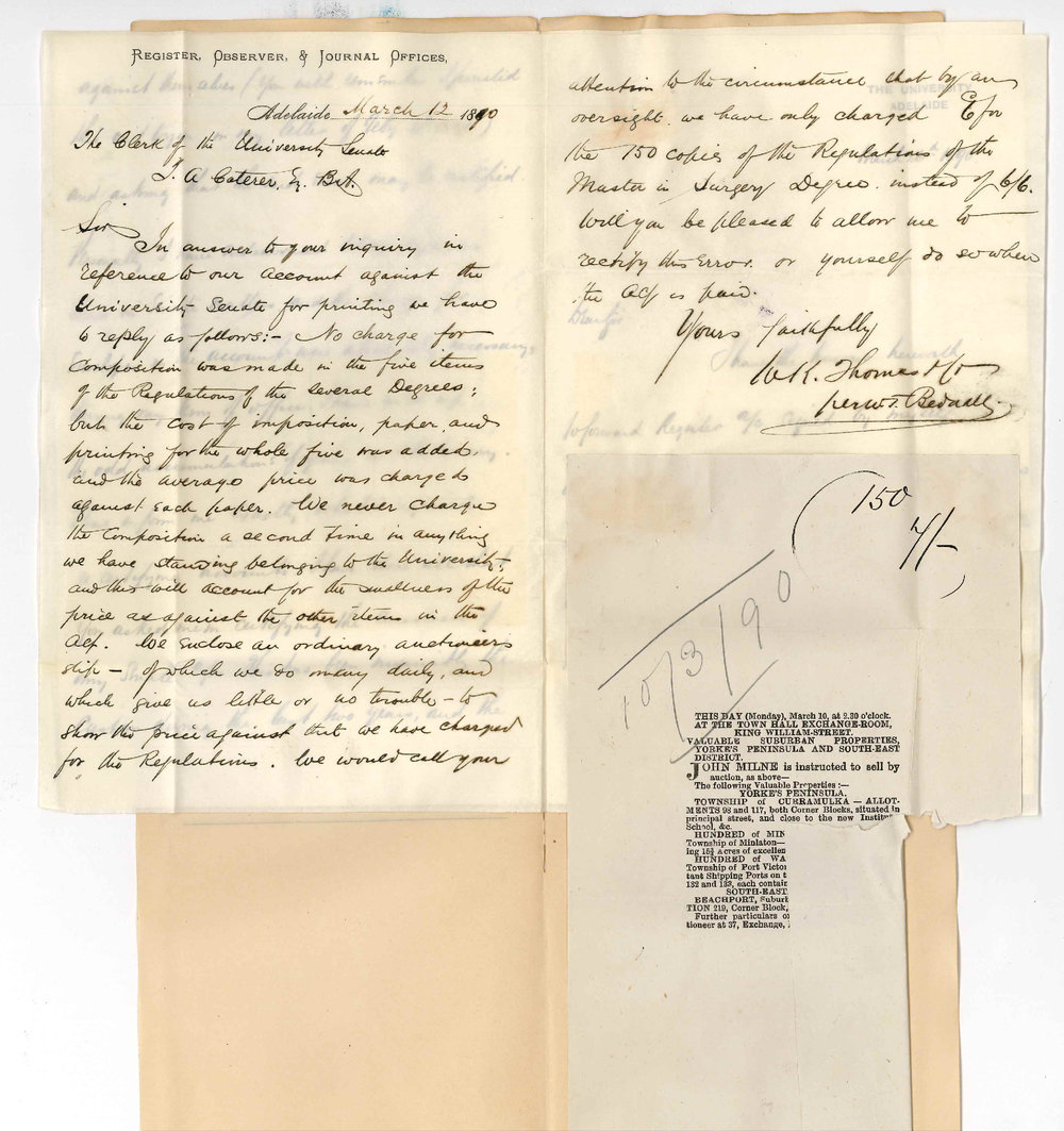 Thomas Ainsley Caterer - Clerk of the Senate - Concerning account for Senate Printing vide warrant No 5/90