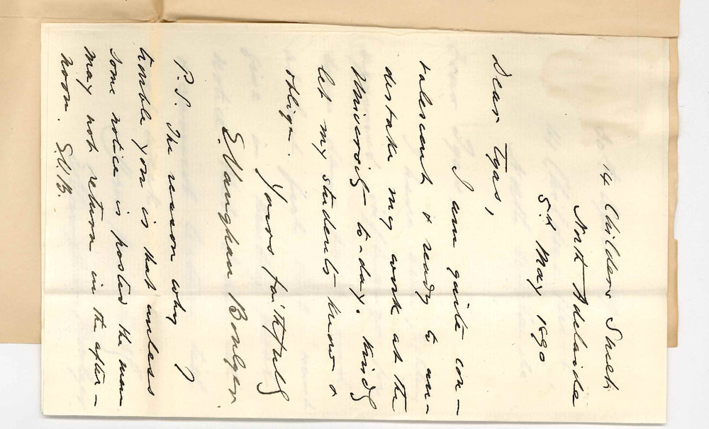 Professor Edward Vaughan Boulger - North Adelaide - Ill with influenza cannot lecture