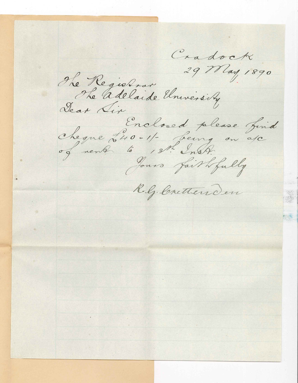 Robert George Crettenden - Cradock - Payment of rent