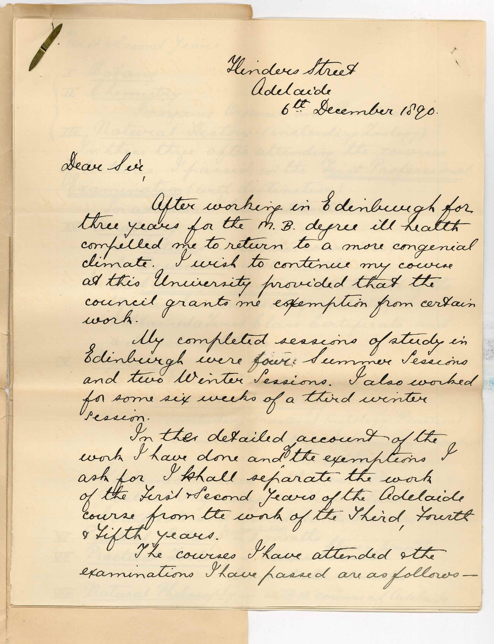 W A E Tucker - Adelaide - Admission ad eundem statum in the MB Course