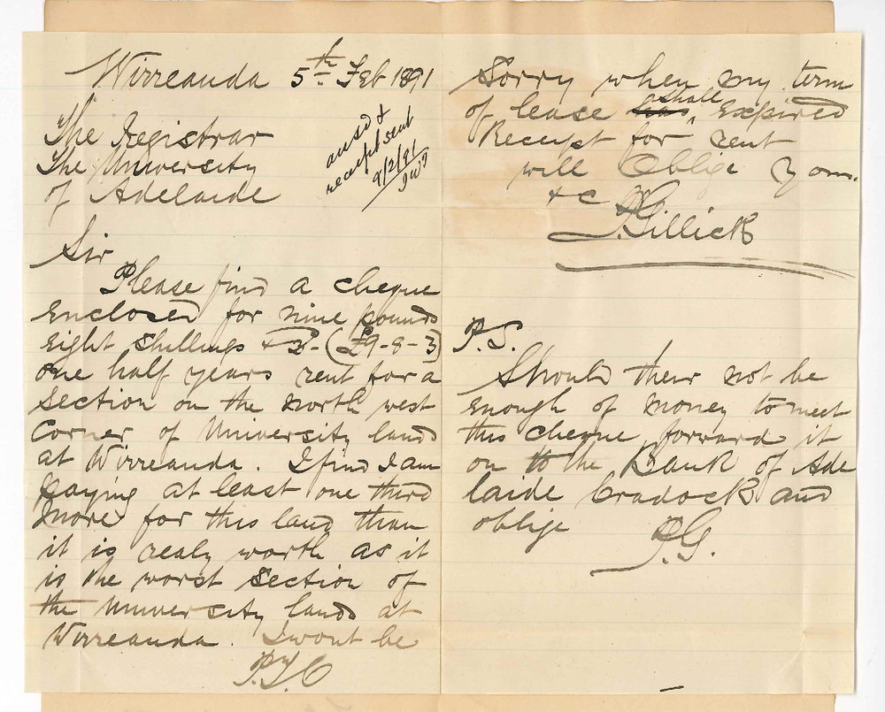 Patrick Gillick - Wirreanda - Payment of rent