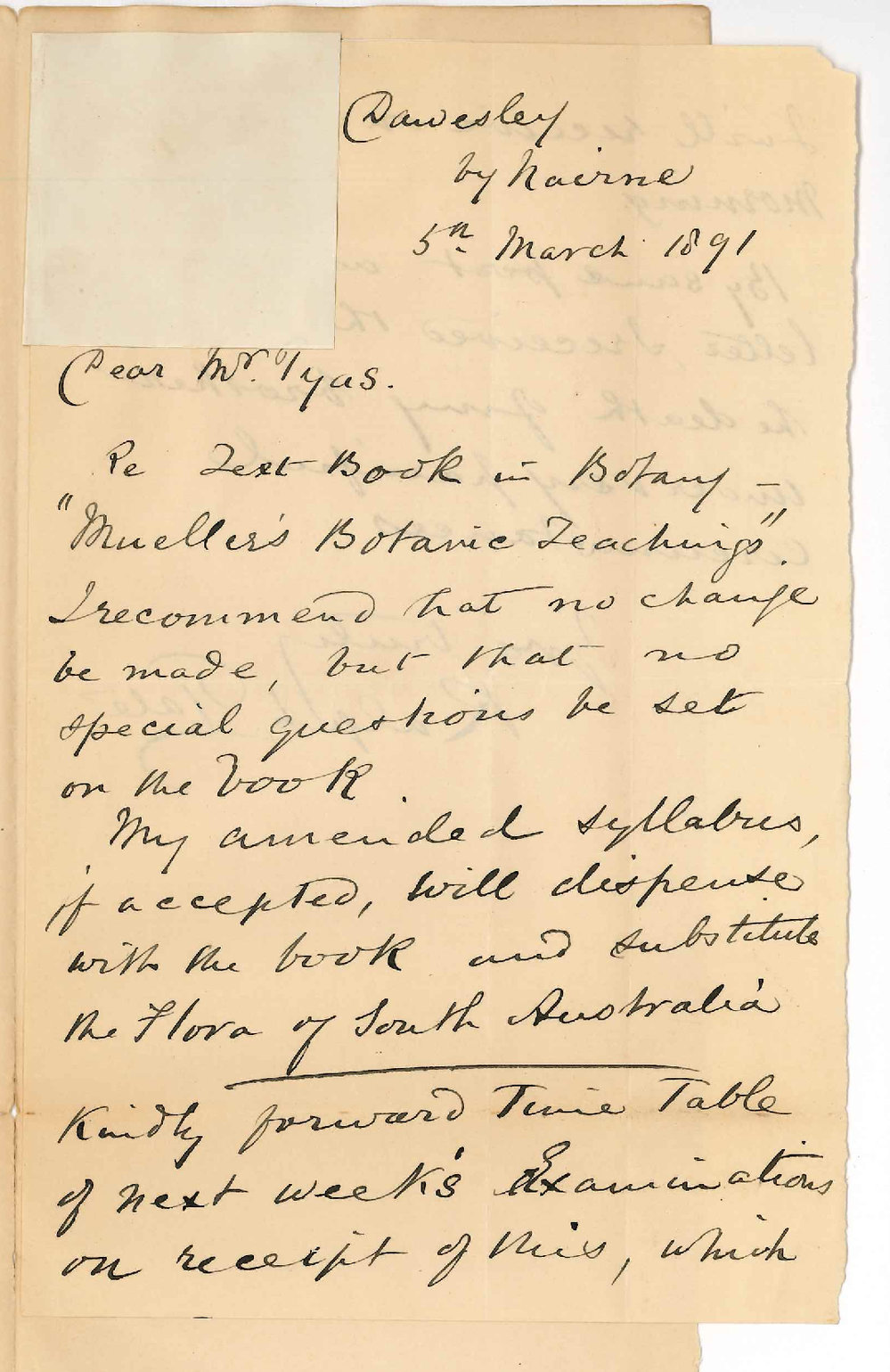 Professor Ralph Tate - Dawesley - Text book in Botany for Senior Public Examination