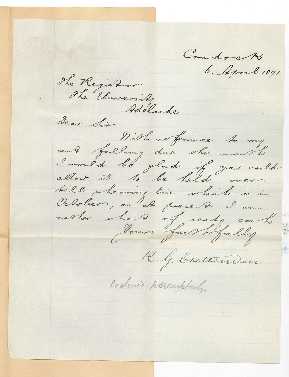 Robert George Crettenden - Cradock - Delay in payment of rent