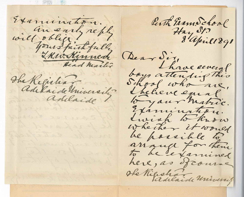 T K W Kinnear - Perth WA - Local Senior Public Examination at Perth