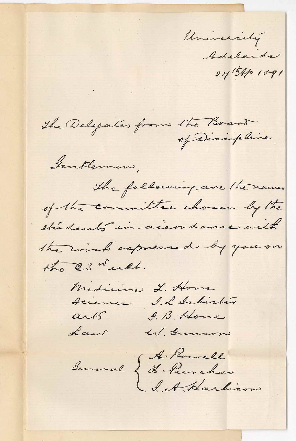 James Alexander Harbison - The University - Students Committee to guard students room