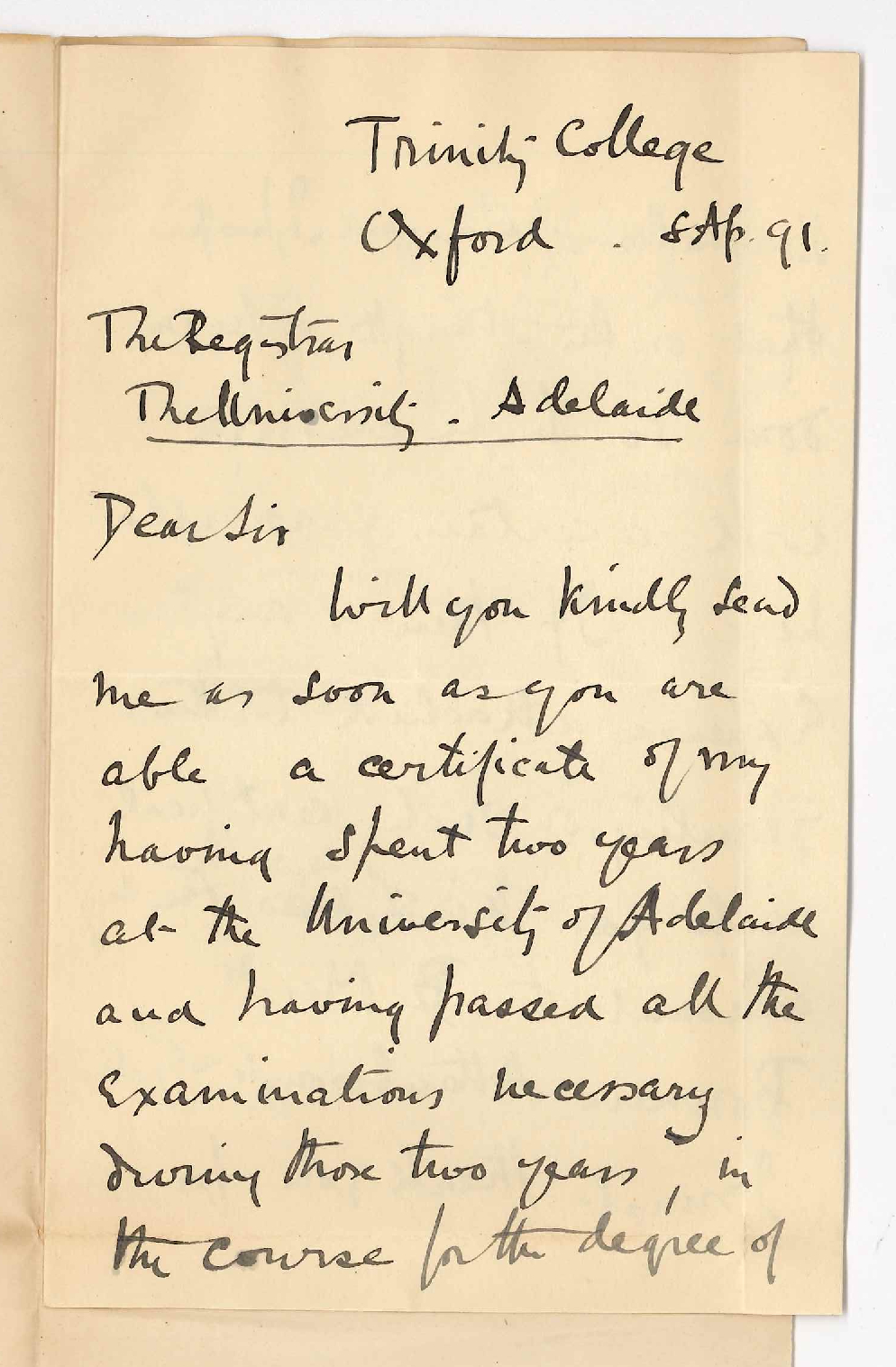 Alfred Bonnin - Oxford - Certificates for Examinations