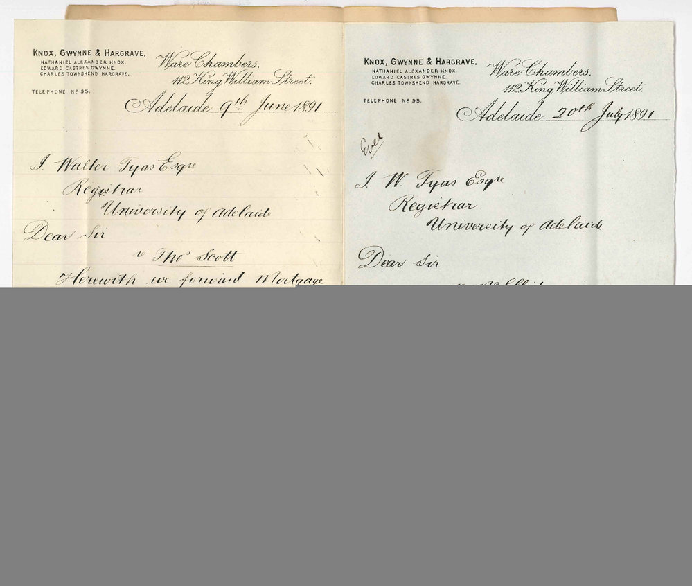 Knox Gwynne and Hargrave - King William Street - Sealing extension of Scotts Mortgage and application to put Sir John Barleycorn property under Real Property Act