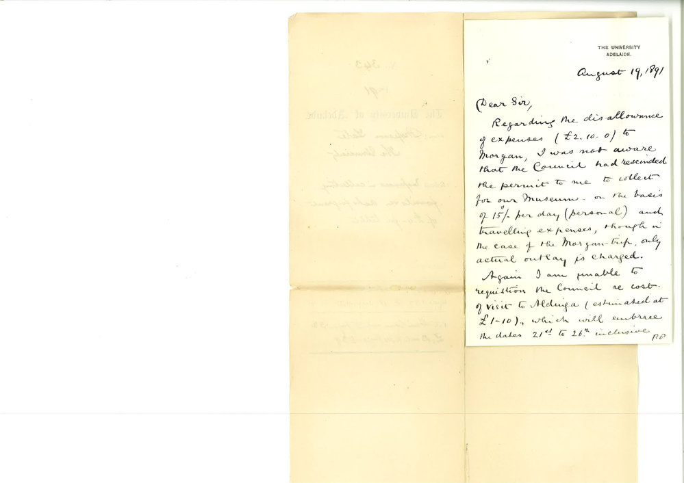 Professor Ralph Tate - The University - Expenses in collecting fossils etc - Asks for grant of &pound;4 for tablets