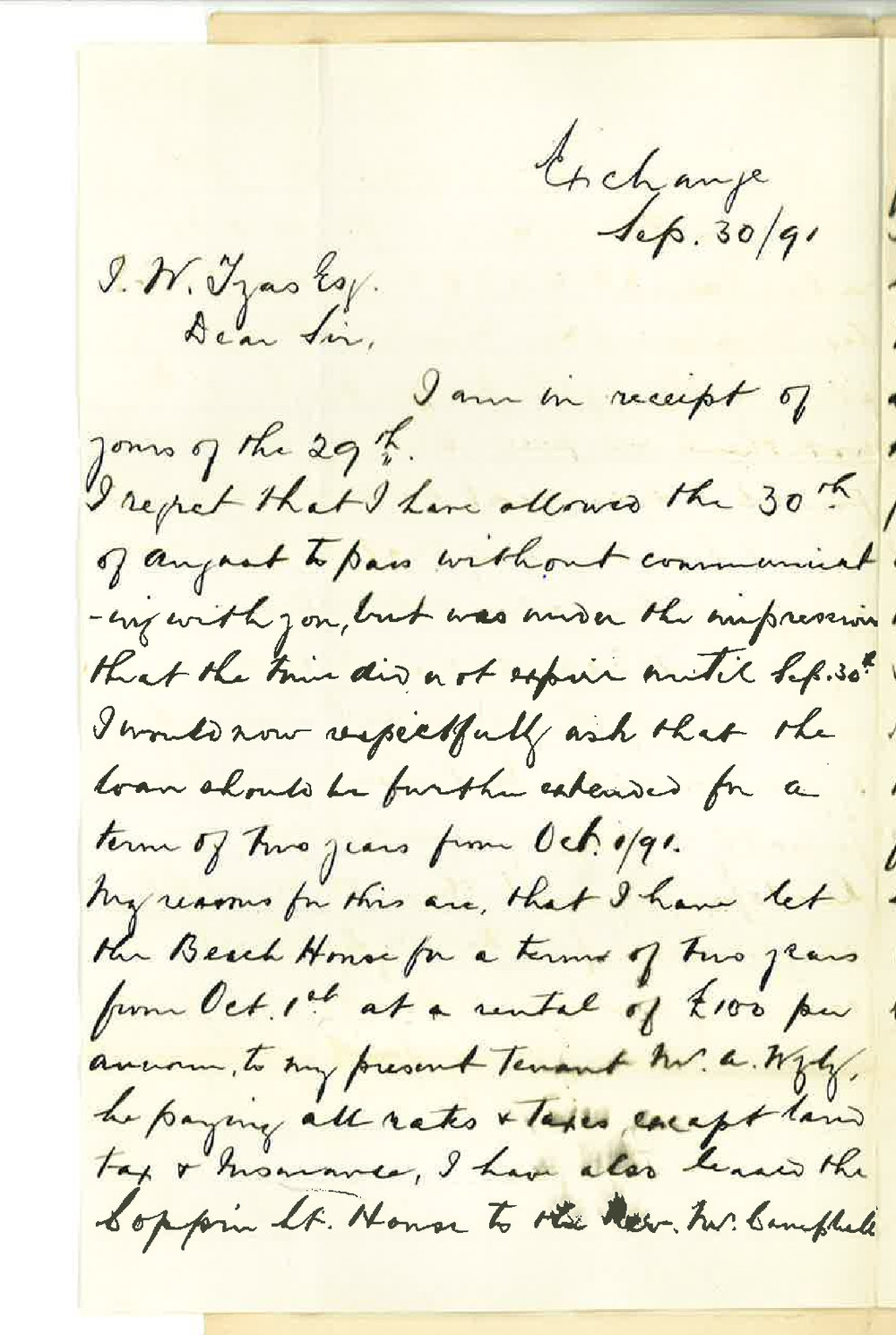 Charles Hack - Adelaide - Renewal of Mortgage