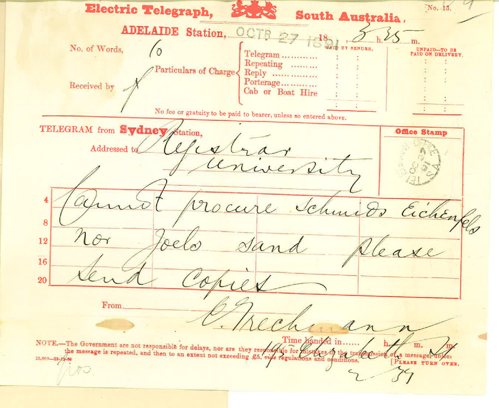 Emil J Trechmann - Sydney - Unable to procure some of text books for French and German Junior and Senior Examinations