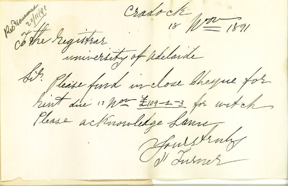 Joseph Turner - Cradock - Payment of rent